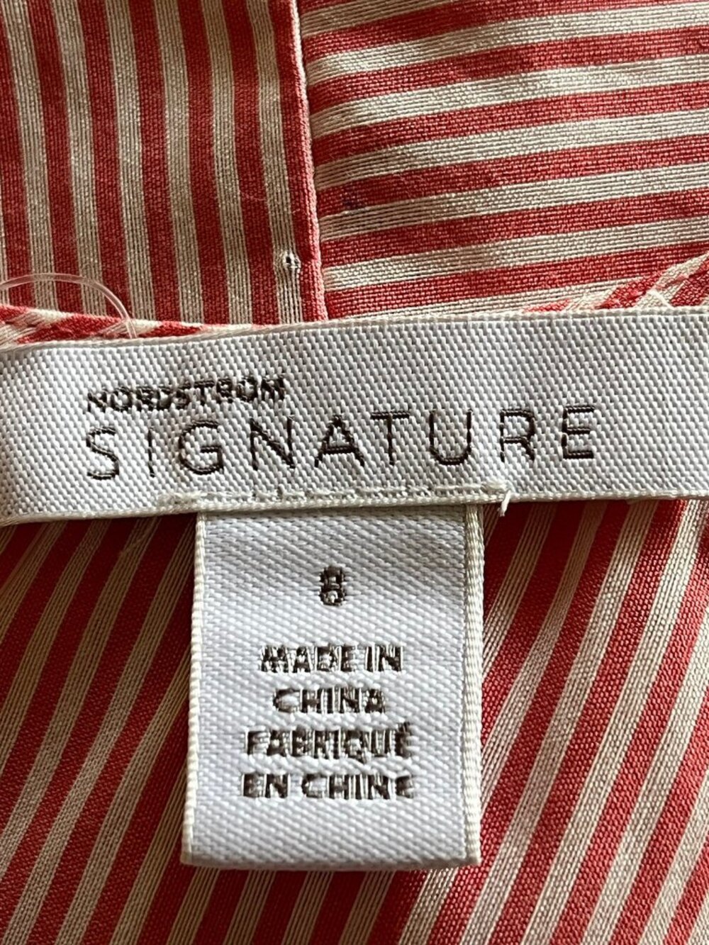 Nordstrom Signature Silk Blend Stripe Belted Dress Size 8 $279 - Picture 3 of 16